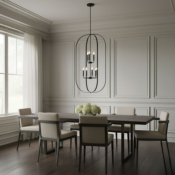 Generation Lighting Canada - GLC1329MBK - Nine Light Chandelier - Loretto - Midnight Black