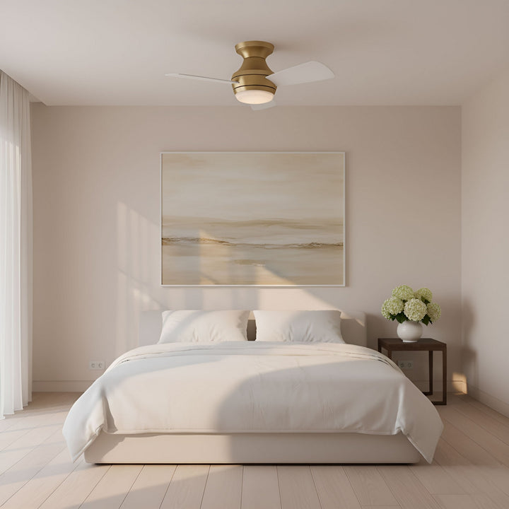 Visual Comfort Fan Canada - 3IKHR32BBSD - 32" Ceiling Fan - Ikon 32 Hugger LED - Burnished Brass