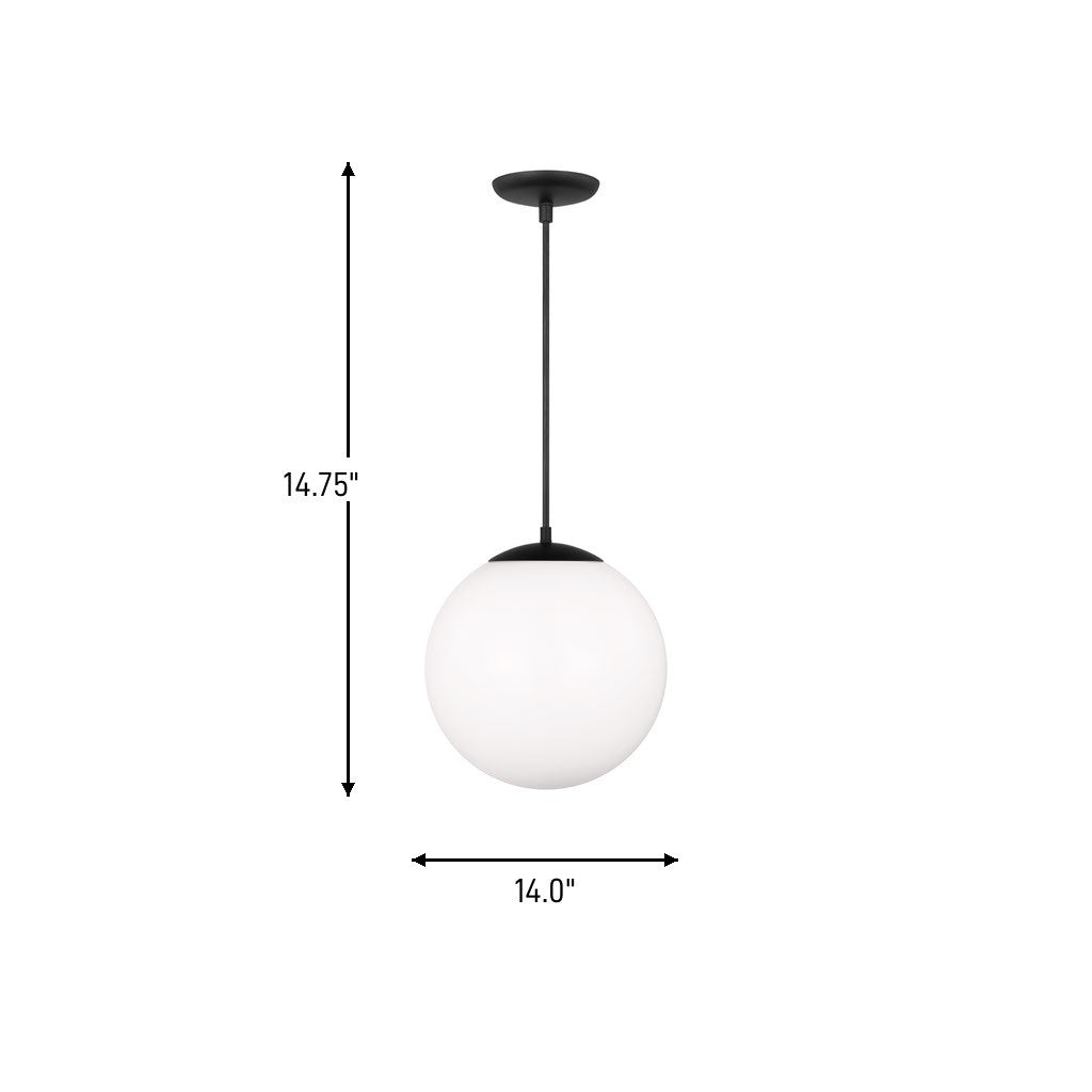 Visual Comfort Studio Canada - 6024-112 - One Light Pendant - Leo - Hanging Globe - Midnight Black