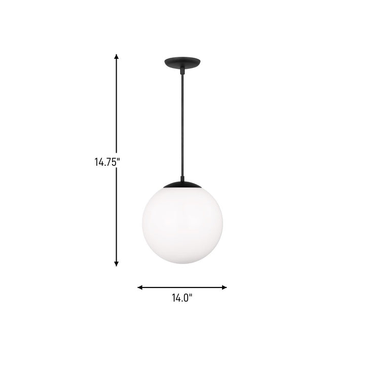 Visual Comfort Studio Canada - 6024-112 - One Light Pendant - Leo - Hanging Globe - Midnight Black