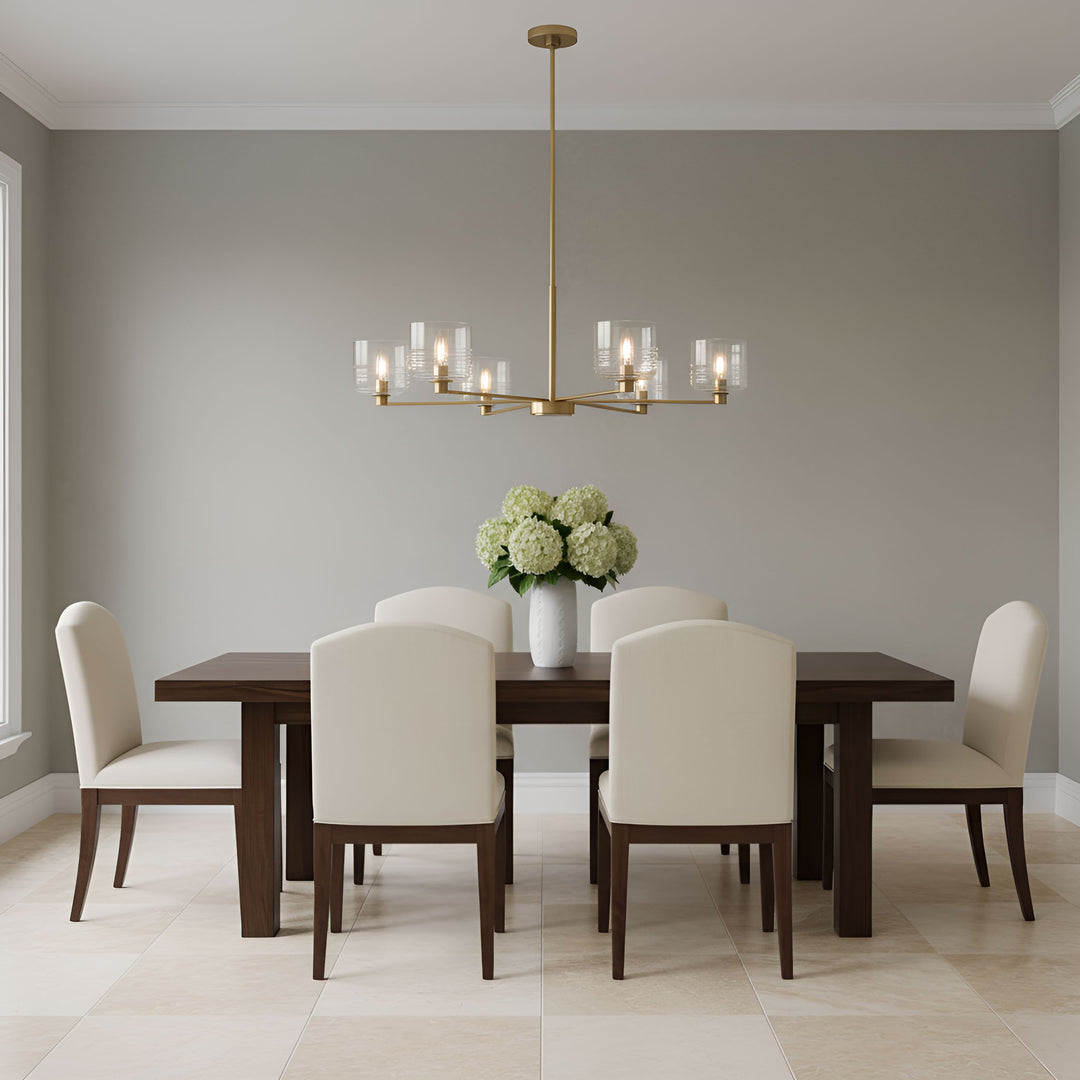Visual Comfort Studio Canada - DJC1216SB - Six Light Chandelier - Lochdale - Satin Brass