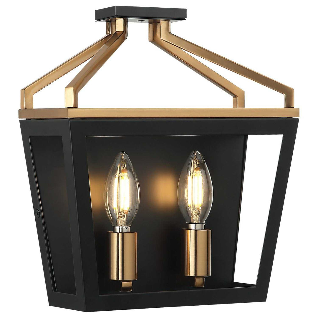 Matteo Canada - W67012BKAG - Two Light Wall Sconce - Mavonshire - Black + Aged Gold Brass