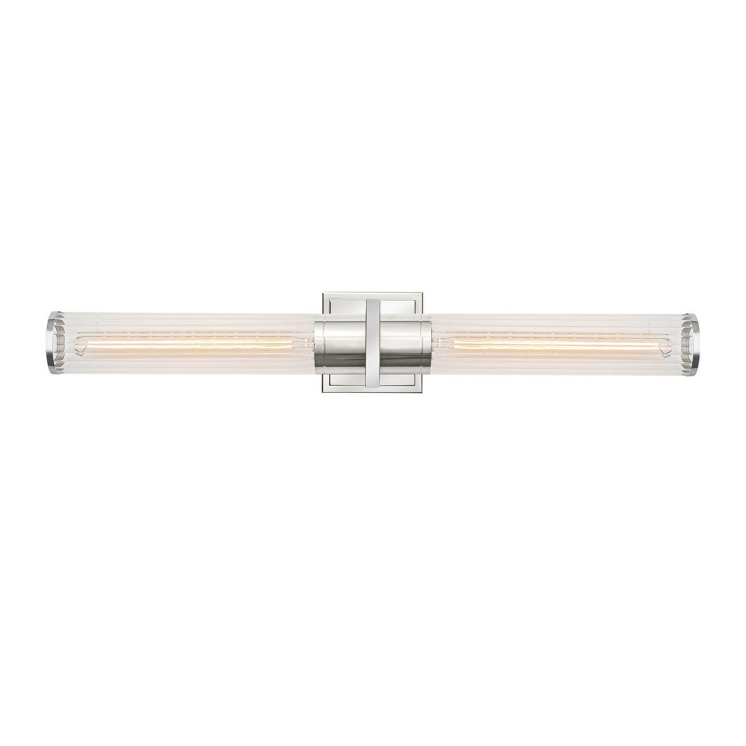 Positano Two Light Bathroom Vanity in Polished Nickel - available from The Lighting Shoppe, trusted by Canadian homeowners