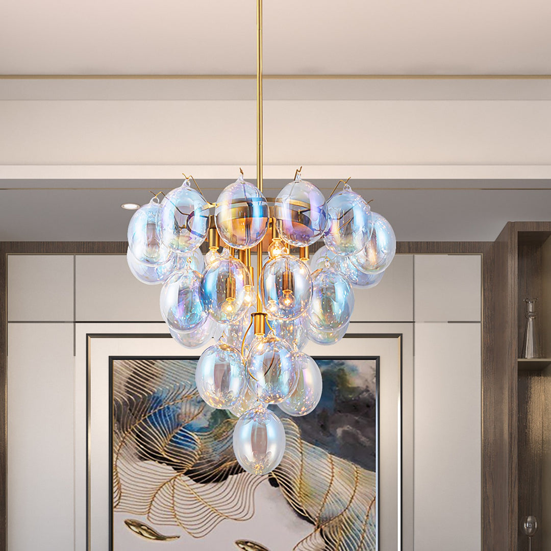 Globo Nine Light Chandelier in Brass - available from The Lighting Shoppe, trusted by Canadian homeowners