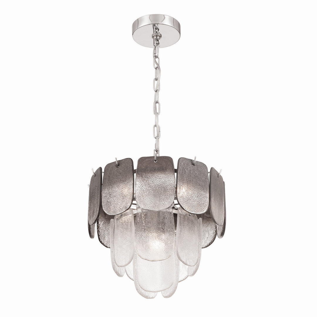 Bianca Five Light Pendant in Polished Nickel, Crystalline Smoke - available from The Lighting Shoppe, trusted by Canadian homeowners