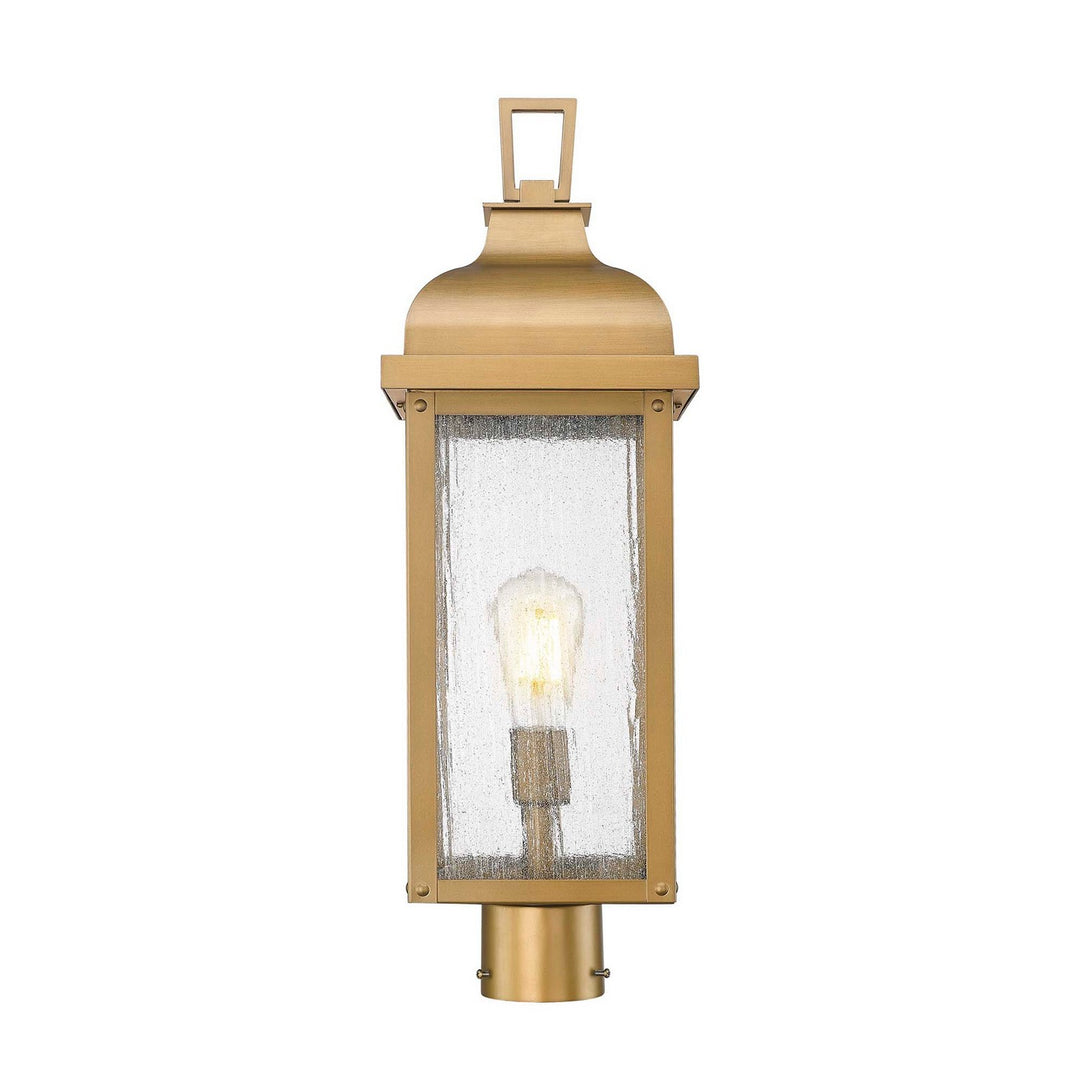 Madrid One Light Outdoor Post Mount in Weathered Brass - available from The Lighting Shoppe, trusted by Canadian homeowners
