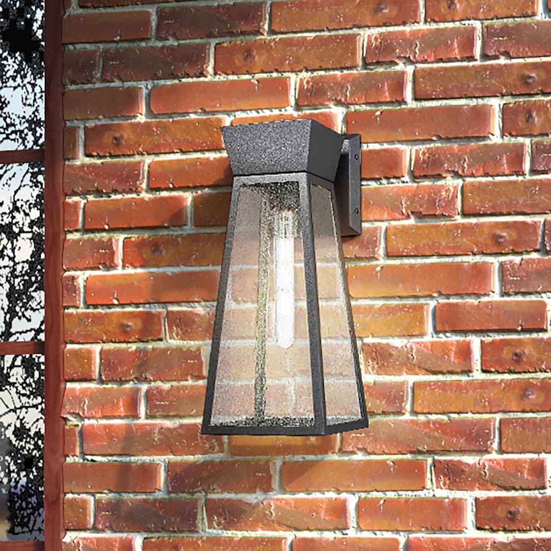 Lucian One Light Outdoor Wall Mount in Black - available from The Lighting Shoppe, trusted by Canadian homeowners