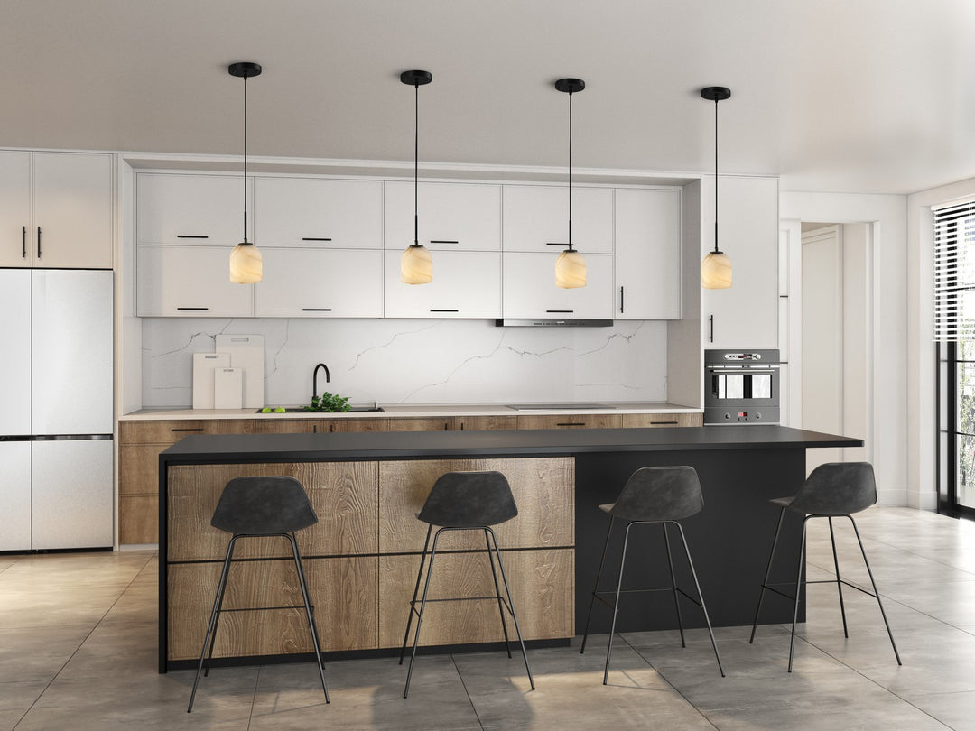 Crema One Light Pendant in Black, Brushed Brass - available from The Lighting Shoppe, trusted by Canadian homeowners