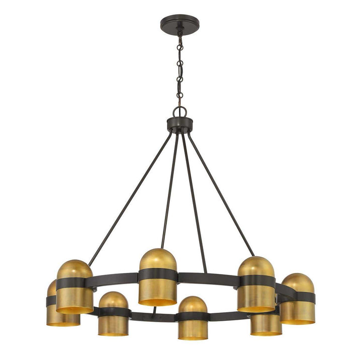 Andover Eight Light Chandelier in Mediterranean Bronze and Riviera Brass Savoy House
