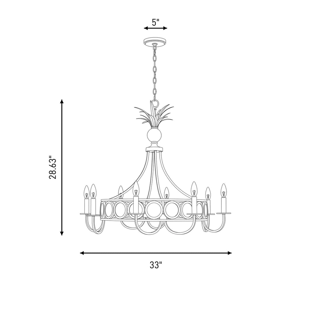 Savoy House - 1-1205-8-127 - Eight Light Chandelier - Hearst - Noble Brass