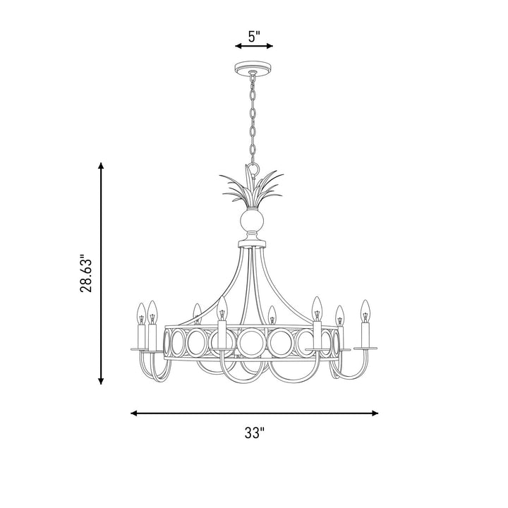 Savoy House - 1-1205-8-127 - Eight Light Chandelier - Hearst - Noble Brass
