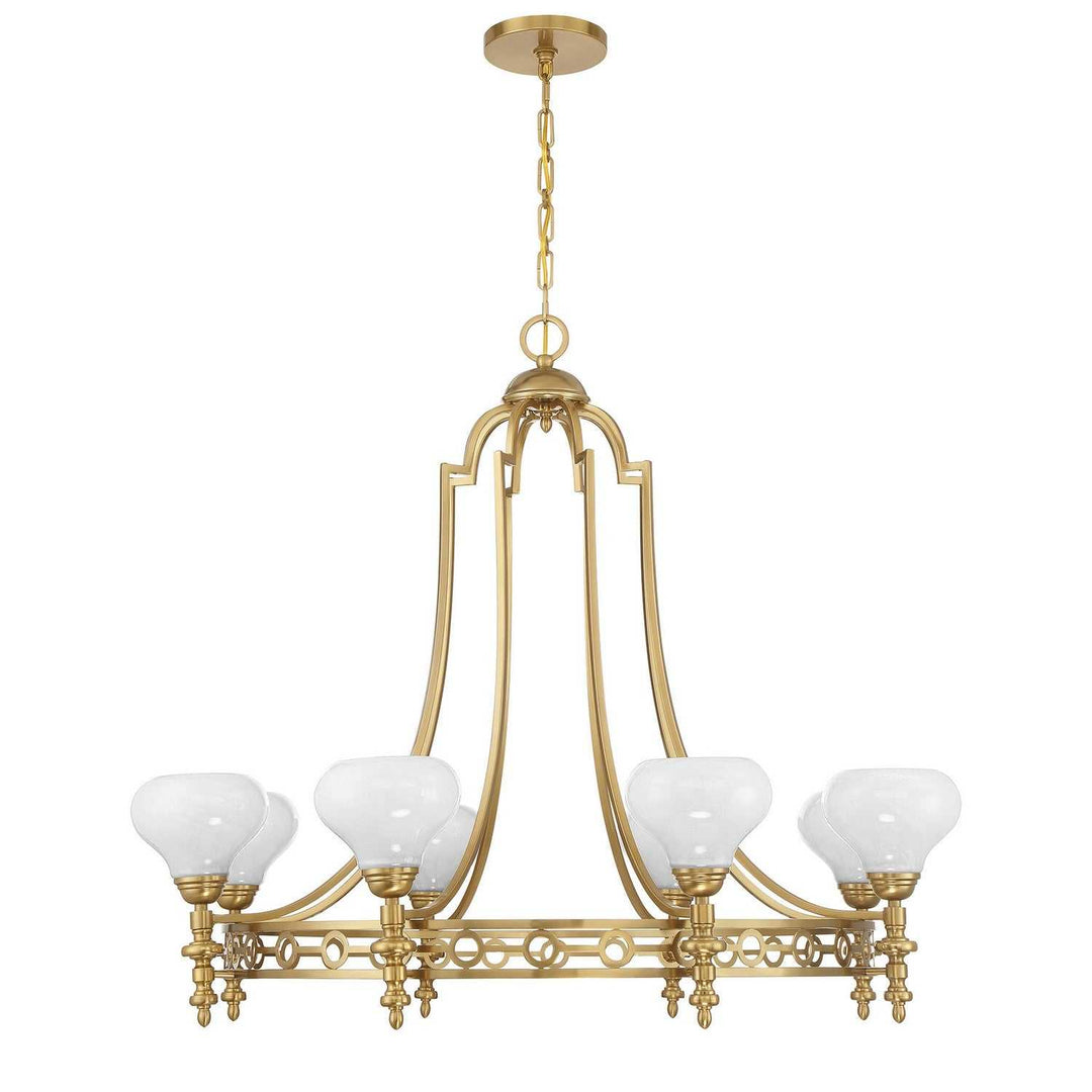 Allston Eight Light Chandelier in Warm Brass Savoy House