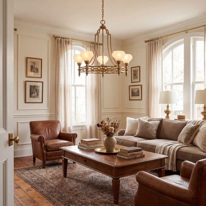 Savoy House - 1-1606-5-322 - Five Light Chandelier - Allston - Warm Brass