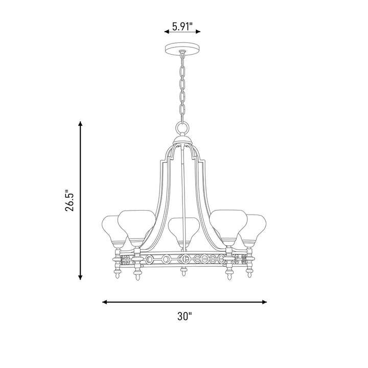 Savoy House - 1-1606-5-89 - Five Light Chandelier - Allston - Matte Black