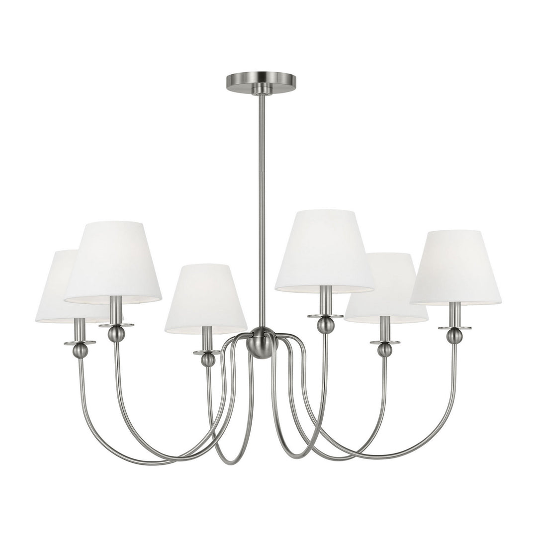 Visual Comfort Studio Canada - DJC1246BS - Six Light Chandelier - Elsay - Brushed Nickel