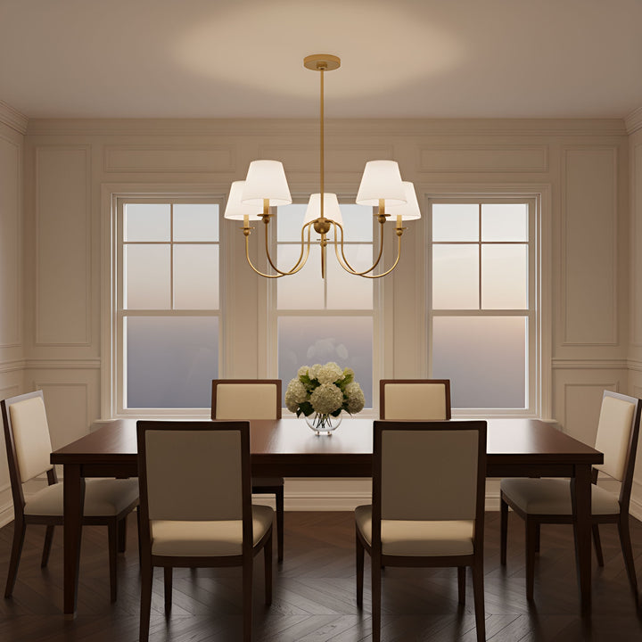 Visual Comfort Studio Canada - DJC1255SB - Five Light Chandelier - Elsay - Satin Brass