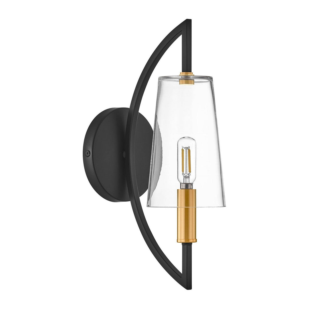 Hanley One Light Wall Sconce in Matte Black and Warm Brass Savoy House