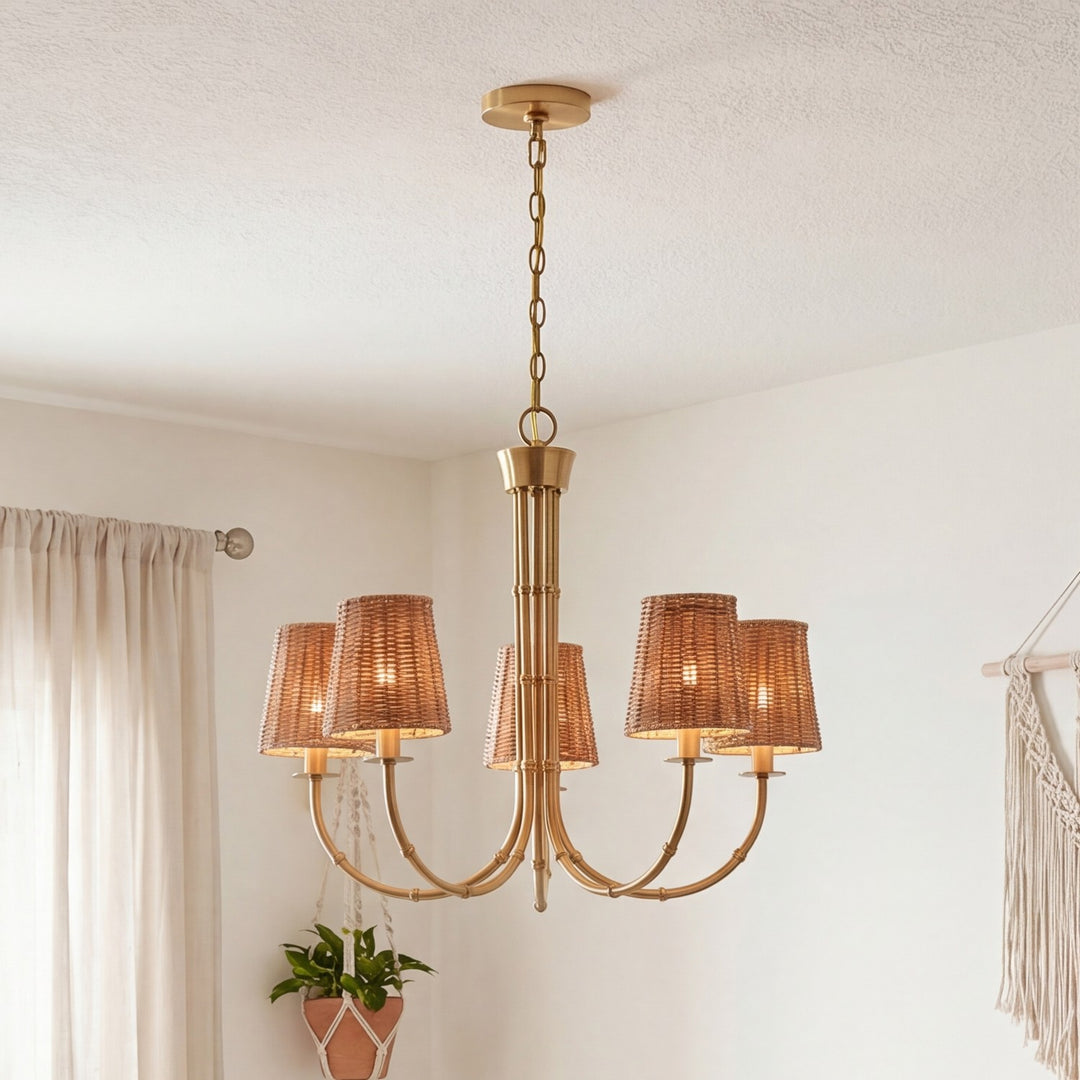 Savoy House - 1-3960-5-322 - Five Light Chandelier - Ashbury - Warm Brass