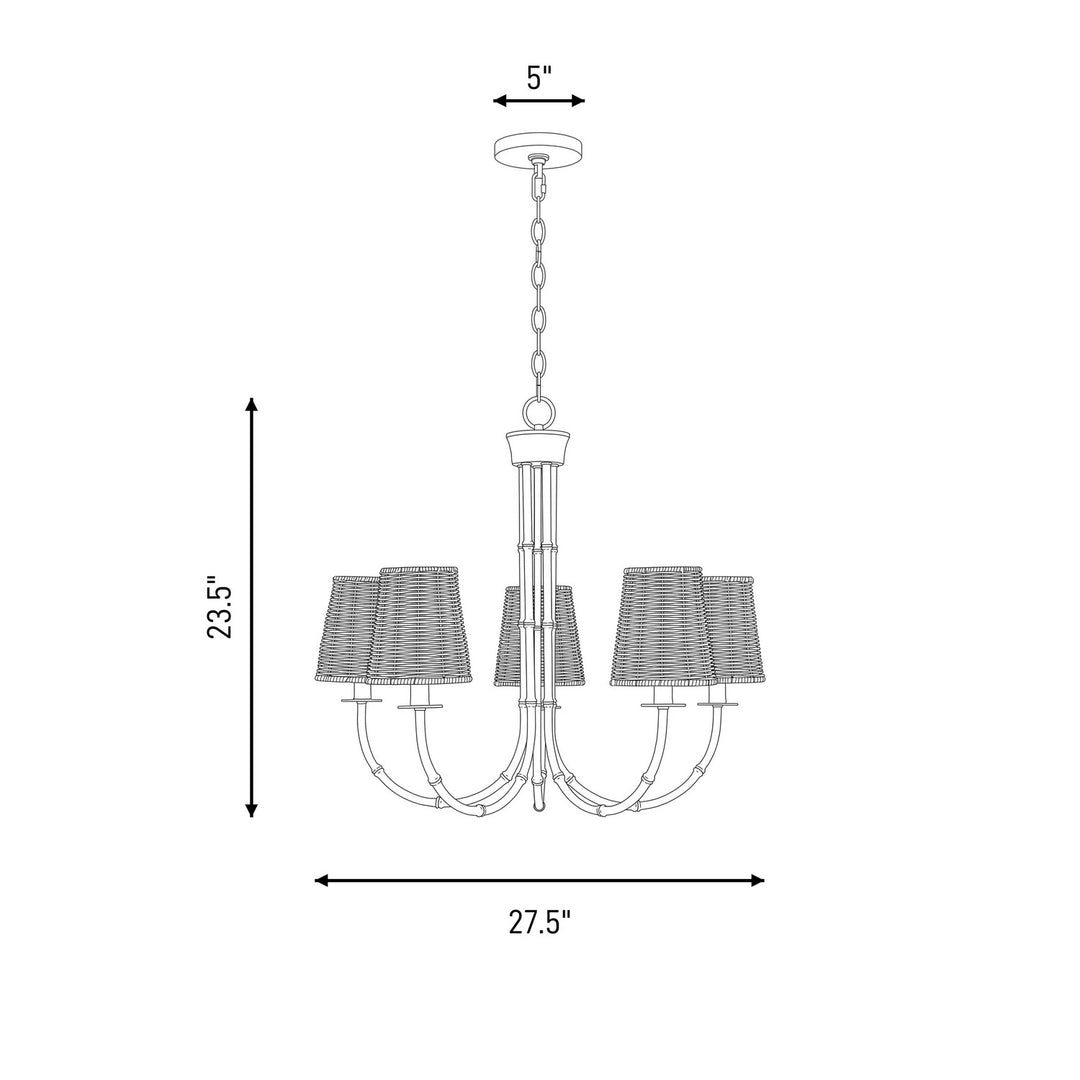 Savoy House - 1-3960-5-322 - Five Light Chandelier - Ashbury - Warm Brass