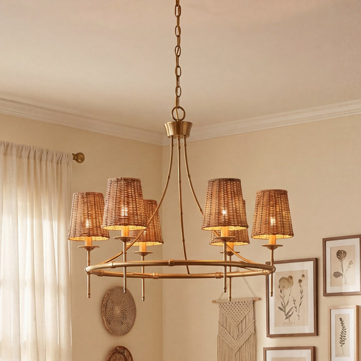 Savoy House - 1-3961-6-322 - Six Light Chandelier - Ashbury - Warm Brass