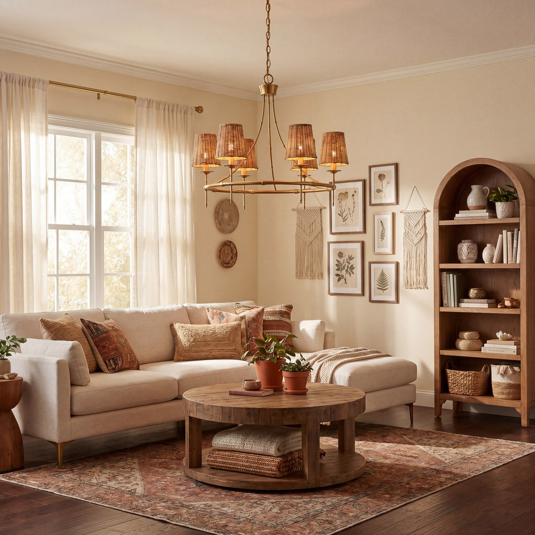 Savoy House - 1-3961-6-322 - Six Light Chandelier - Ashbury - Warm Brass