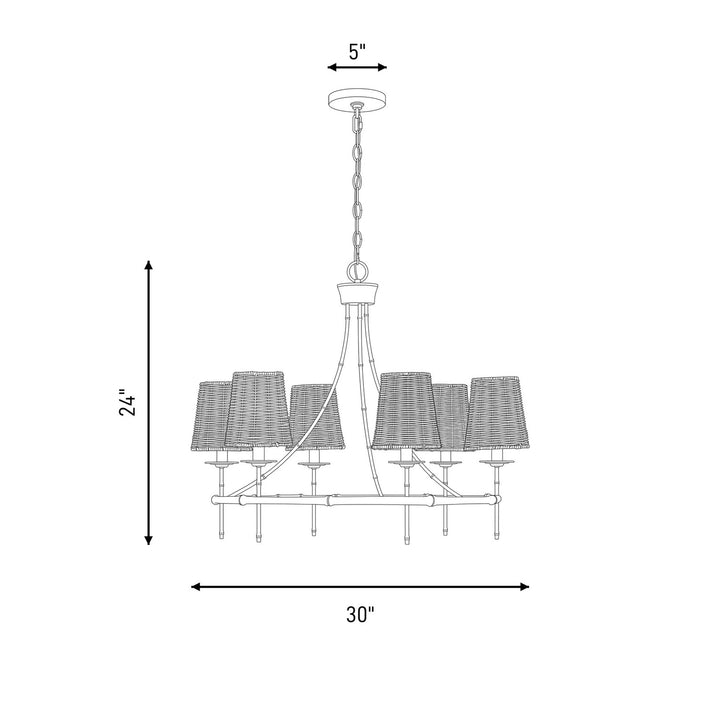 Savoy House - 1-3961-6-322 - Six Light Chandelier - Ashbury - Warm Brass