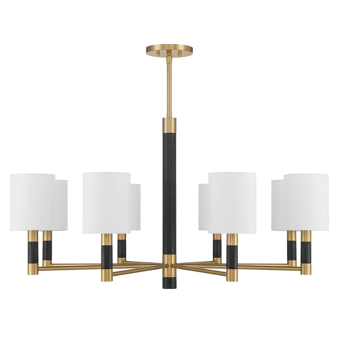 Conrad Eight Light Chandelier in Warm Brass Savoy House
