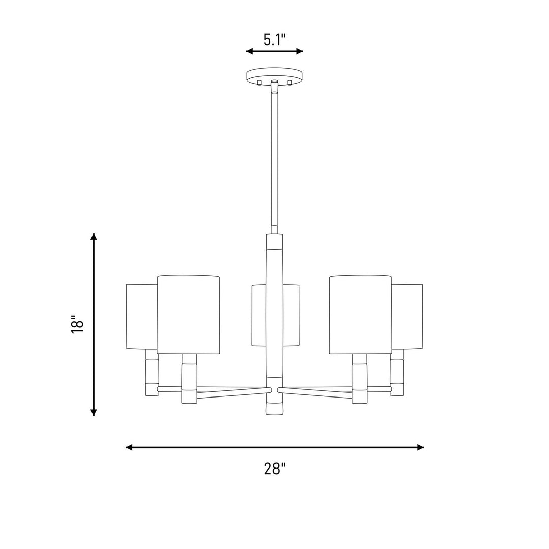 Savoy House - 1-4606-5-322 - Five Light Chandelier - Conrad - Warm Brass