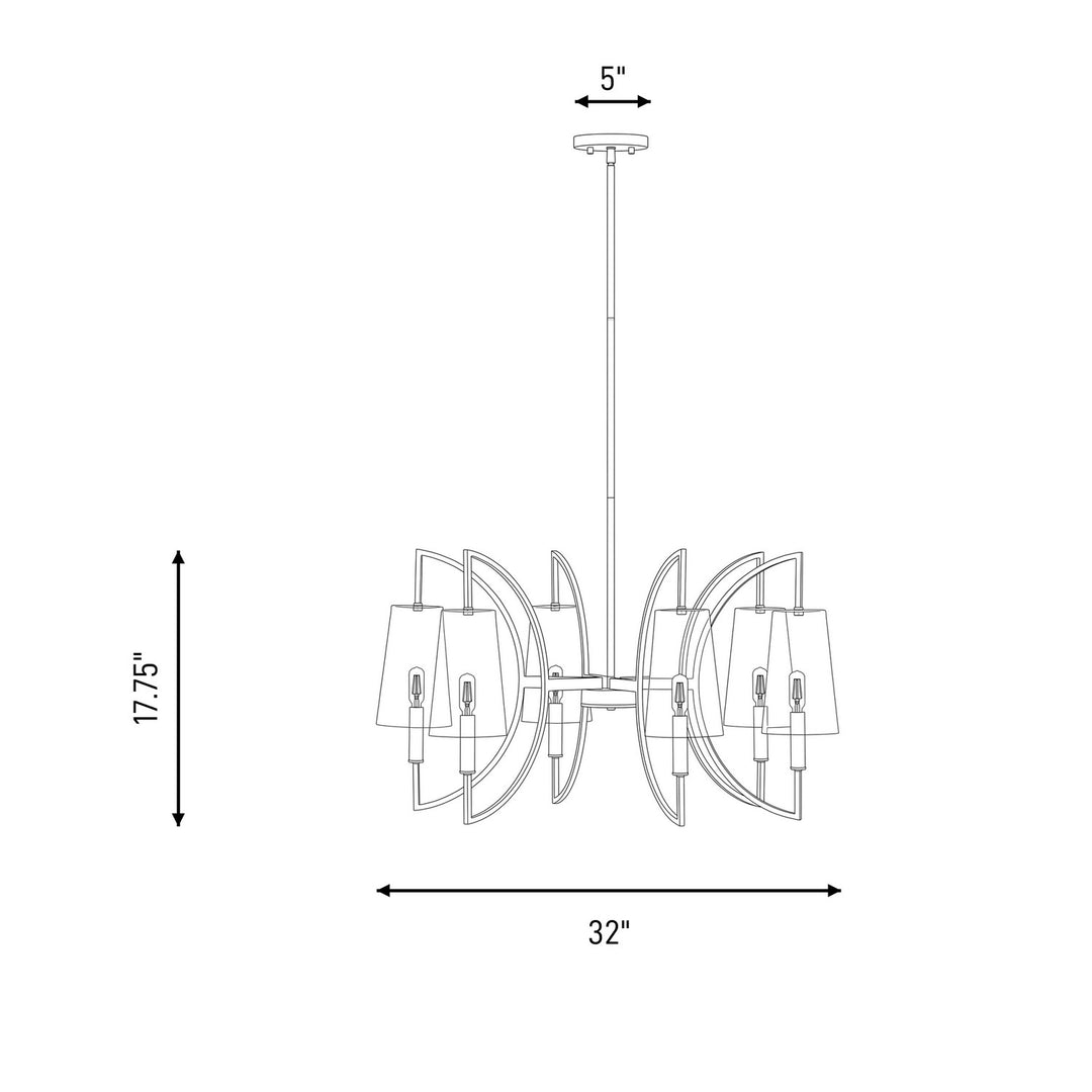 Savoy House - 1-7168-6-143 - Six Light Chandelier - Hanley - Matte Black and Warm Brass
