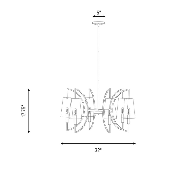 Savoy House - 1-7168-6-143 - Six Light Chandelier - Hanley - Matte Black and Warm Brass