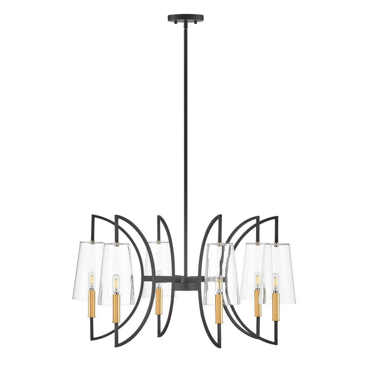 Savoy House - 1-7168-6-143 - Six Light Chandelier - Hanley - Matte Black/Warm Brass