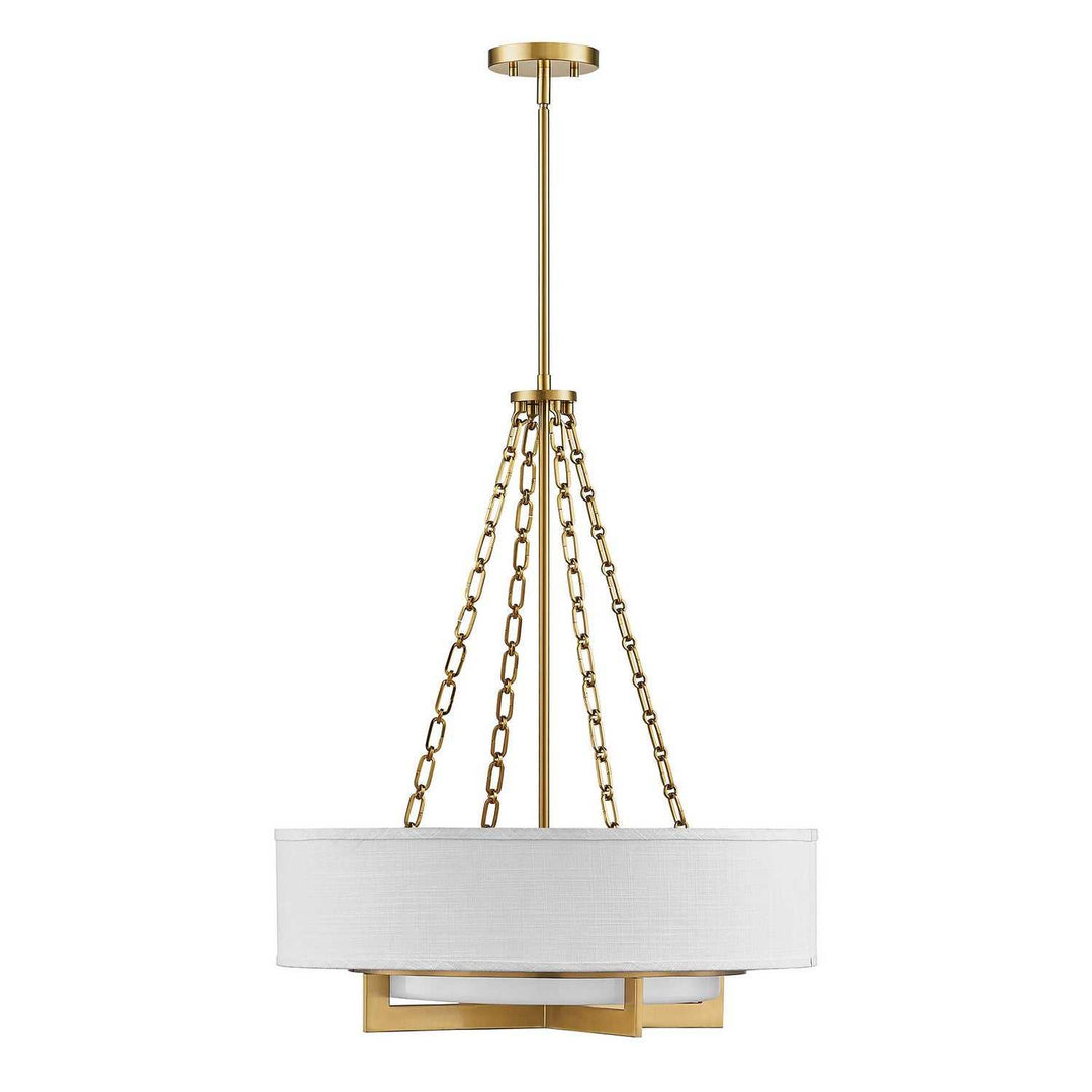 Savoy House - 7-4999-4-322 - Four Light Pendant - Brentwood - Warm Brass