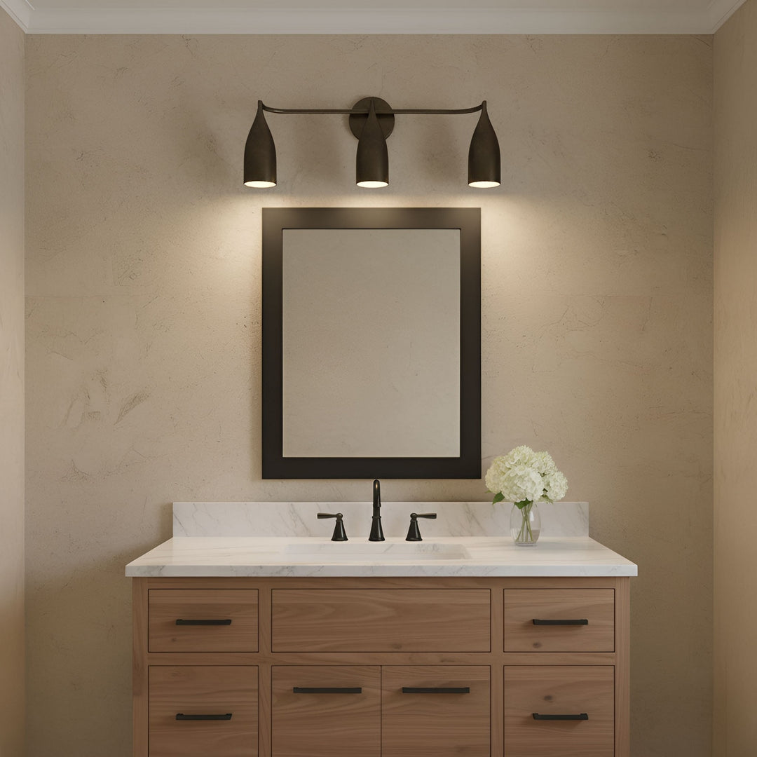 Generation Lighting Canada - GLV1083MBK - Three Light Vanity - Maya - Midnight Black
