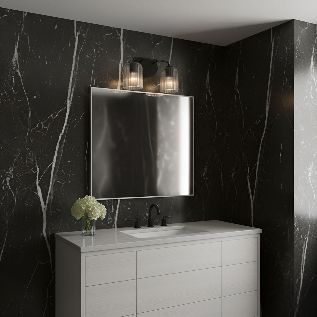 Generation Lighting Canada - GLV1132MBK - Two Light Vanity - Eisele - Midnight Black