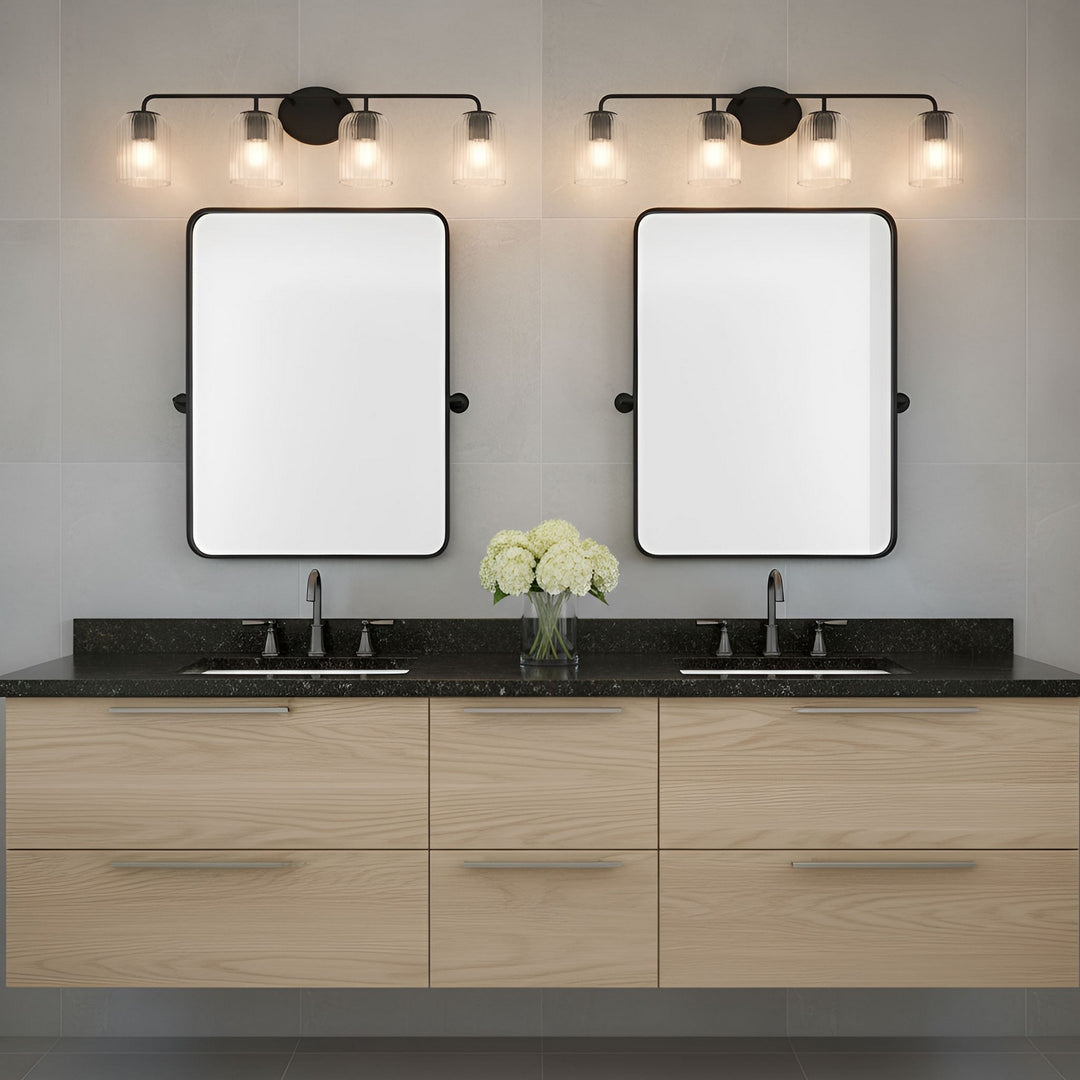 Generation Lighting Canada - GLV1134MBK - Four Light Vanity - Eisele - Midnight Black
