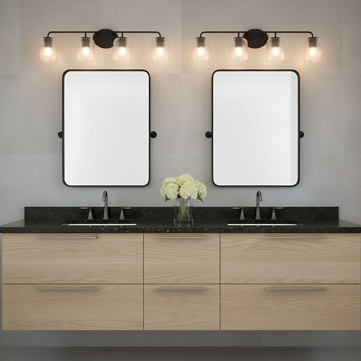 Generation Lighting Canada - GLV1134MBK - Four Light Vanity - Eisele - Midnight Black