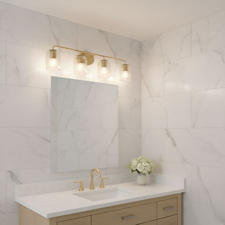 Generation Lighting Canada - GLV1134SB - Four Light Vanity - Eisele - Satin Brass
