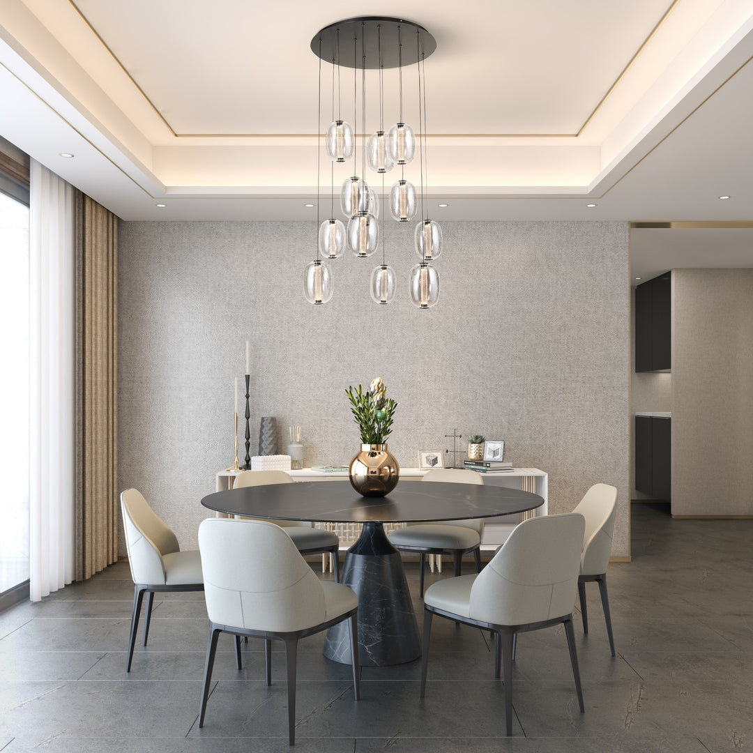 Vega LED Chandelier in Black - available from The Lighting Shoppe, trusted by Canadian homeowners
