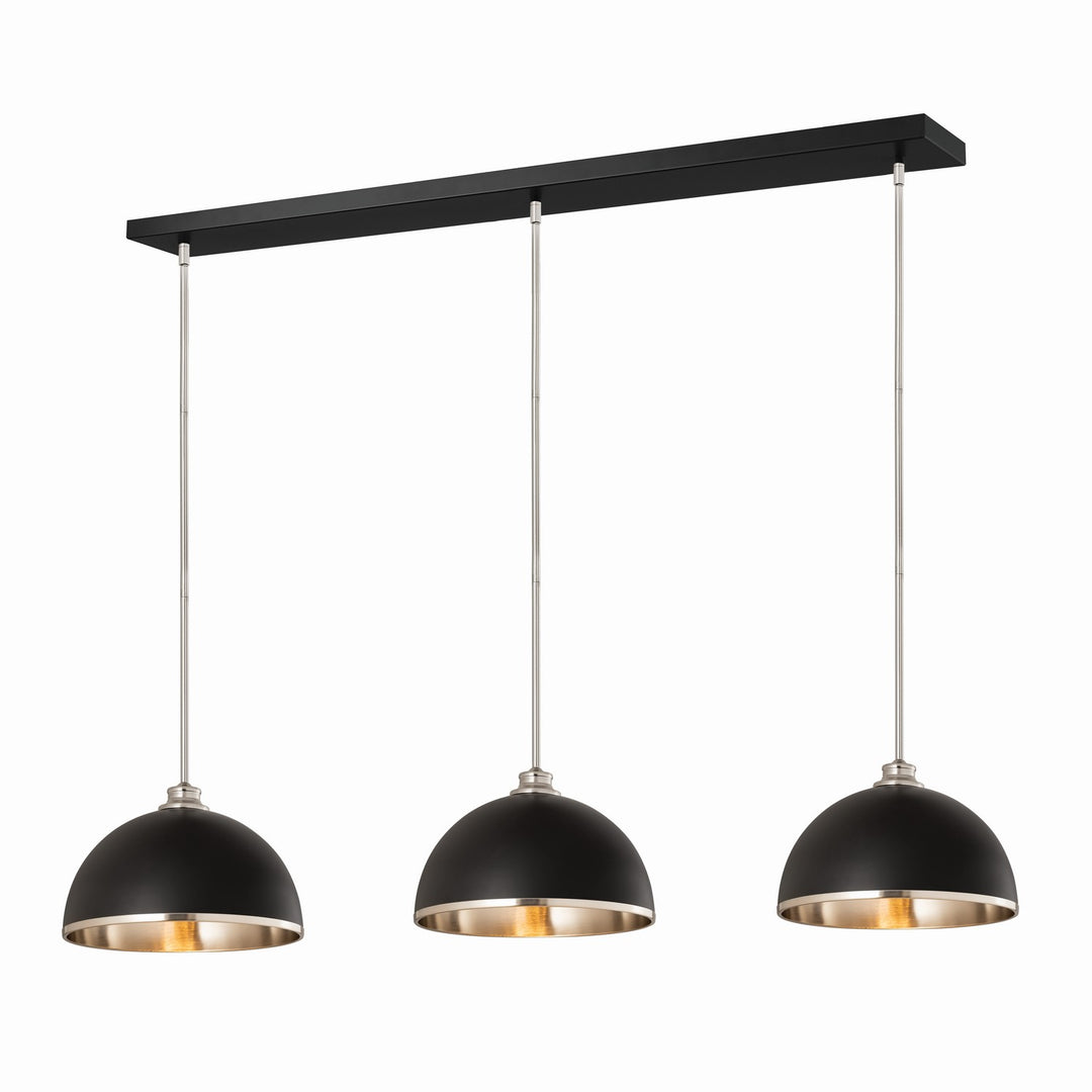 Landry Three Light Pendant in Matte Black + Brushed Nickel - available from The Lighting Shoppe, trusted by Canadian homeowners