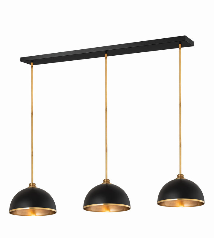 Z-Lite Canada - 1004P14-3L-MB-RB - Three Light Pendant - Landry - Matte Black + Rubbed Brass
