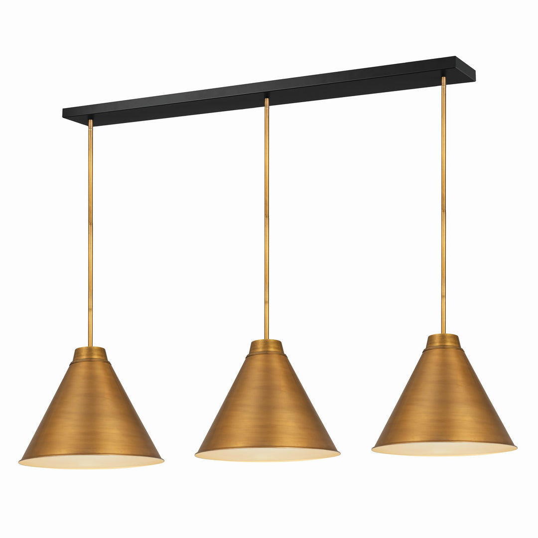 Eaton Three Light Pendant in Rubbed Brass - available from The Lighting Shoppe, trusted by Canadian homeowners