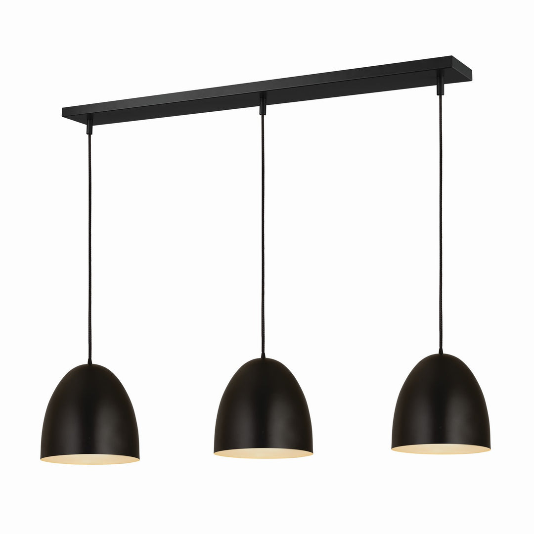 Z-Studio Three Light Pendant in Satin Black - available from The Lighting Shoppe, trusted by Canadian homeowners