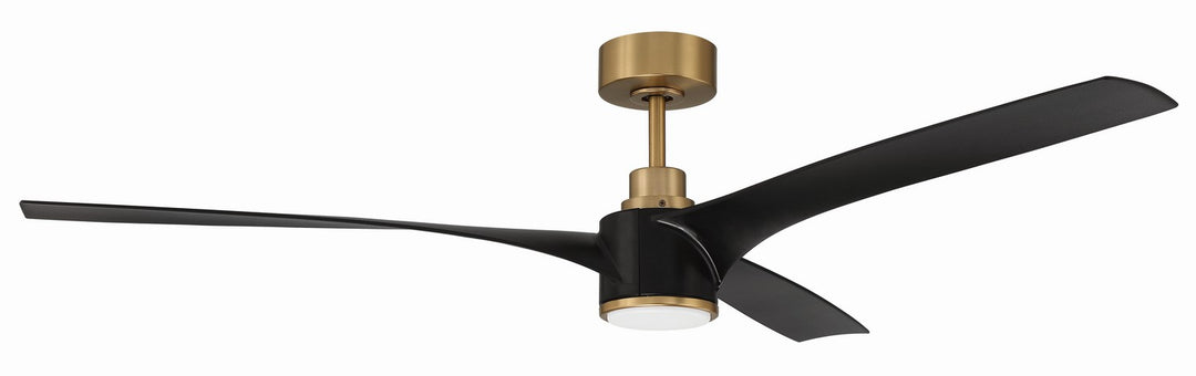 Craftmade Canada - PHB60FBSB3-NWF - 60"Ceiling Fan - Phoebe 60" Indoor Ceiling Fan without Wifi - Flat Black/Satin Brass