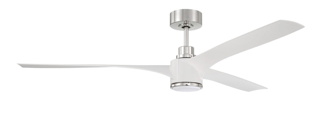 Craftmade Canada - PHB60WPLN3-NWF - 60"Ceiling Fan - Phoebe 60" Indoor Ceiling Fan without Wifi - White/Polished Nickel