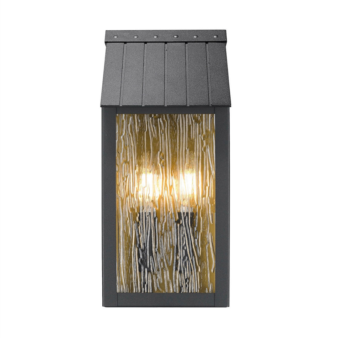 Point Three Light Outdoor Wall Sconce in Black, Brass - available from The Lighting Shoppe, trusted by Canadian homeowners