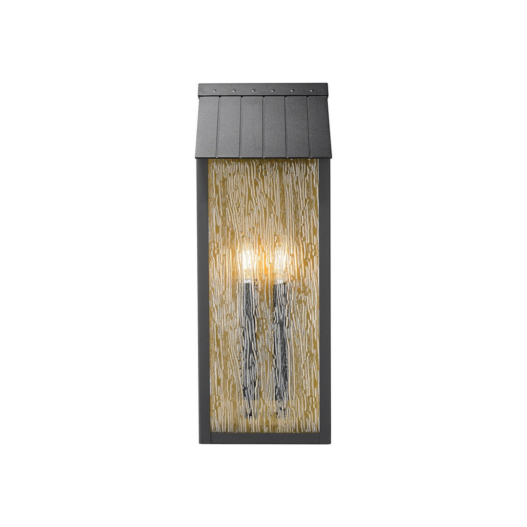Point Two Light Outdoor Wall Sconce in Black, Brass - available from The Lighting Shoppe, trusted by Canadian homeowners