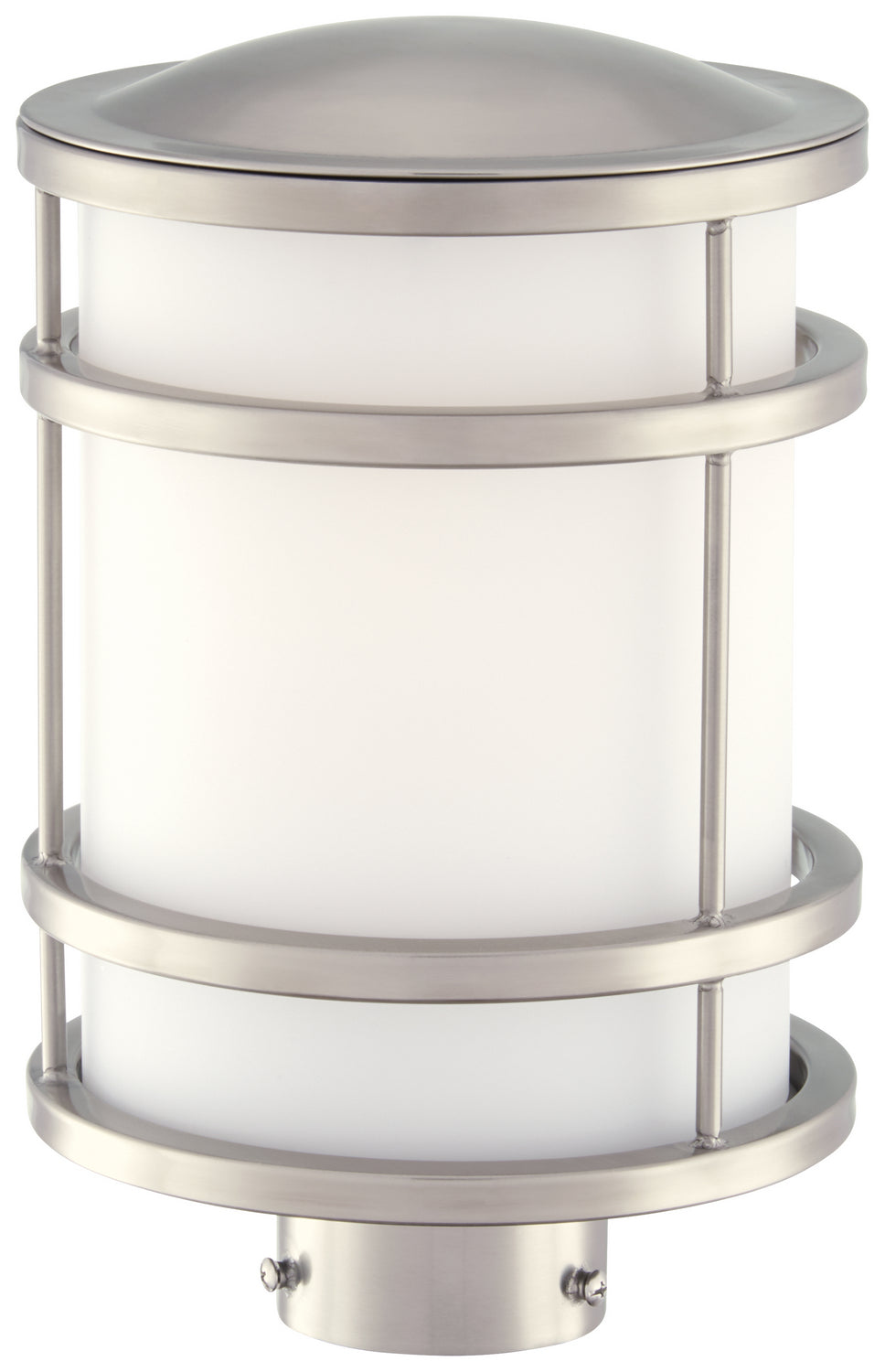 Bay View One Light Post Mount in Brushed Stainless Steel - available from The Lighting Shoppe, trusted by Canadian homeowners