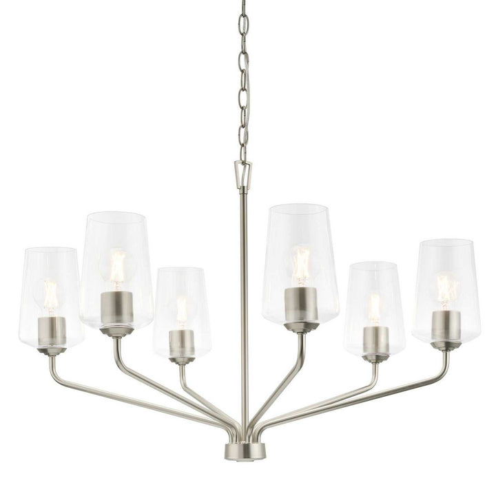Progress Canada - P400443-009 - Six Light Chandelier - Celino - Brushed Nickel