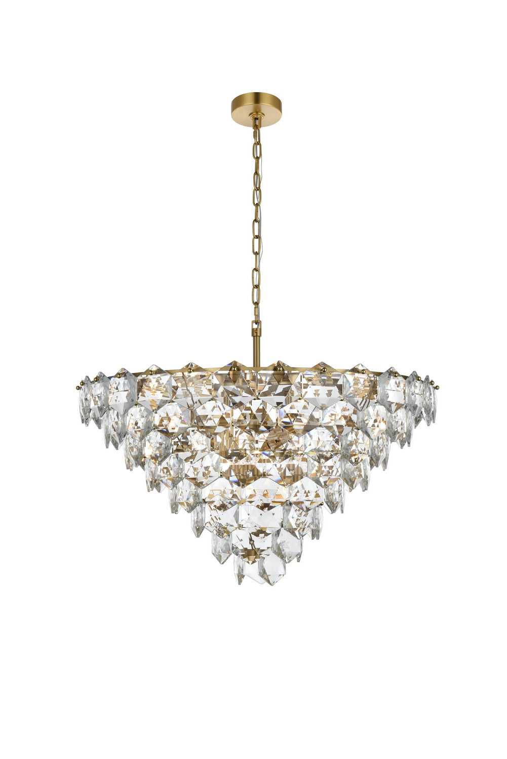 Elegant Lighting - 1050D32SG - 15 Light Chandelier - Adaline - Satin Gold and Clear
