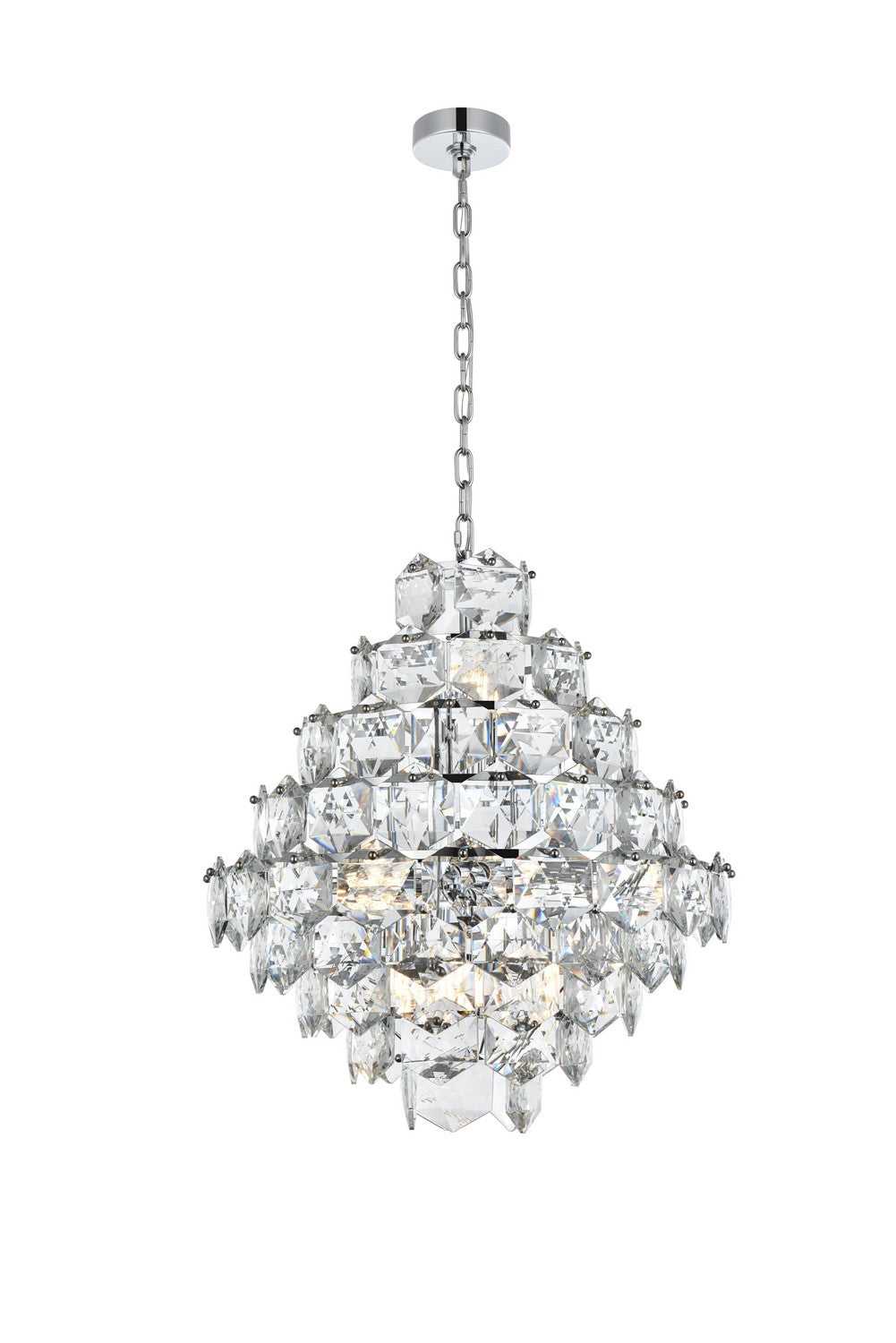 Elegant Lighting - 1050G24C - 15 Light Chandelier - Adaline - Chrome and Clear